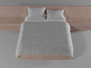 modern wooden bed 3D Model