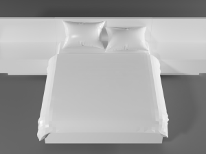 modern wooden bed 3D Model
