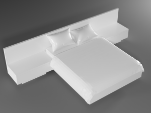 modern wooden bed 3D Model