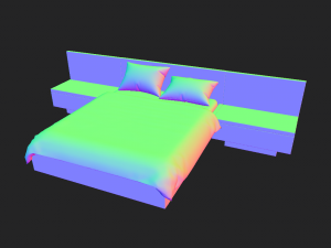 modern wooden bed 3D Model