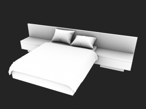 modern wooden bed 3D Model