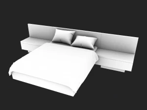 modern wooden bed 3D Model