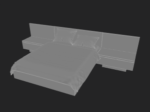 modern wooden bed 3D Model