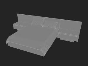 modern wooden bed 3D Model