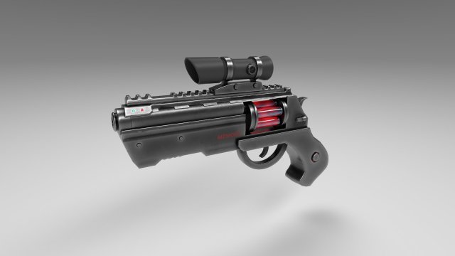 futuristic revolver 3Dモデル .c4d .max .obj .3ds .fbx .stl .blend 
