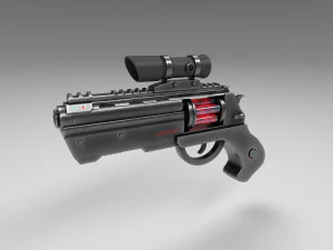 futuristischer Revolver 3D Modell