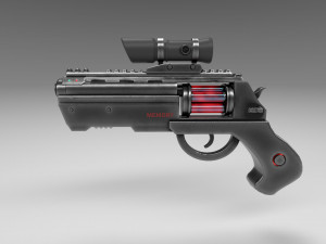 futuristic revolver 3Dモデル