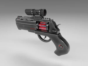 futuristic revolver 3D Model