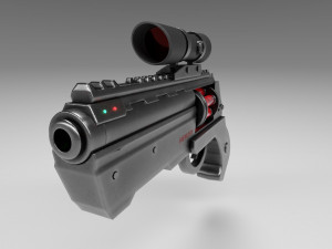 futuristic revolver 3Dモデル