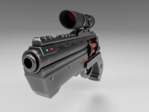 futuristic revolver 3D Model
