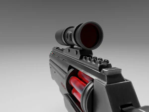futuristic revolver 3D Model