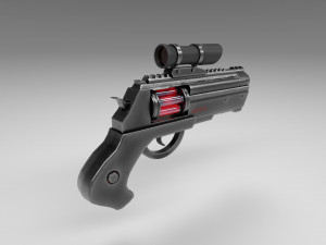 futuristic revolver 3Dモデル