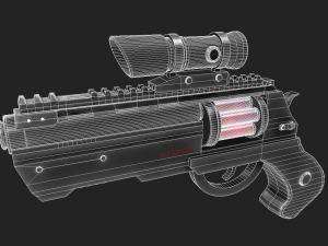 futuristic revolver 3Dモデル