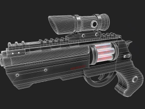 futuristic revolver 3D Model