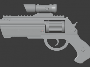 futuristic revolver 3Dモデル