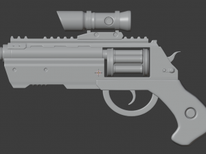 futuristic revolver 3Dモデル