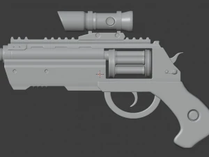 futuristic revolver 3D Model
