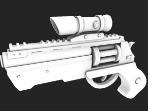 futuristic revolver 3Dモデル
