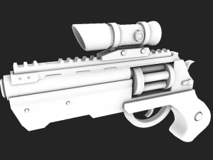 futuristic revolver 3D Model