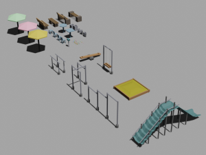 stylized city pack Modèle 3D