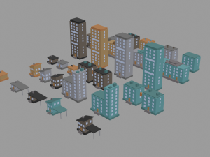stylized city pack Modèle 3D