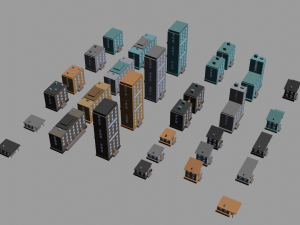stylized city pack Modèle 3D
