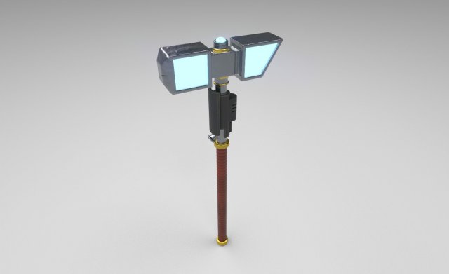 stylized sci-fi force hammer Modello 3D .c4d .max .obj .3ds .fbx .stl .blend 