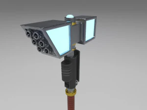 stylized sci-fi force hammer 3D Model
