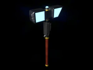 stylized sci-fi force hammer 3D Model
