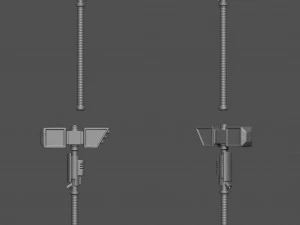 stylized sci-fi force hammer 3D Model