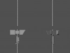 stylized sci-fi force hammer 3D Model