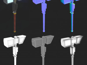 stylized sci-fi force hammer Modello 3D