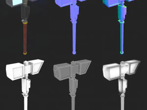 stylized sci-fi force hammer 3D Model