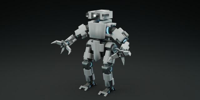 stylized robot 3D 模型 .c4d .max .obj .3ds .fbx .stl .blend 