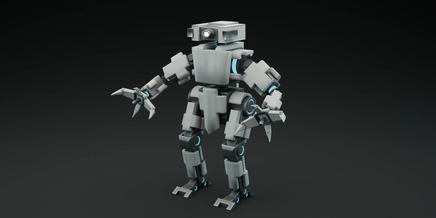 robot stilizzato Modello 3D .c4d .max .obj .3ds .fbx .stl .blend 