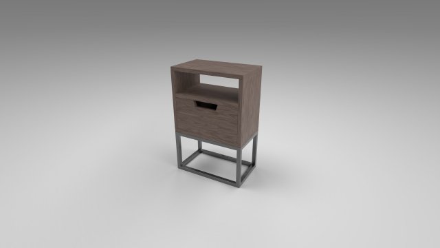 modern bedside table brown 3D Modell .c4d .max .obj .3ds .fbx .stl .blend 