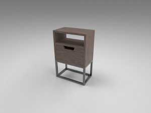 modern bedside table brown 3D 模型