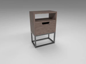 modern bedside table brown 3D Model