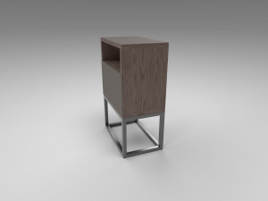 modern bedside table brown 3D Modell