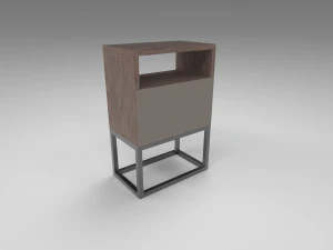 modern bedside table brown 3D Model