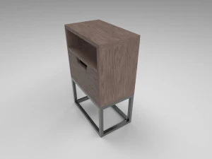 modern bedside table brown 3D Model