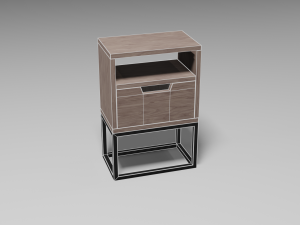 modern bedside table brown 3D Modell