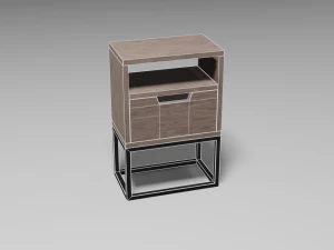 modern bedside table brown 3D Model