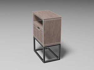 modern bedside table brown 3D Modell
