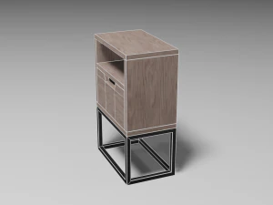 modern bedside table brown 3D Model