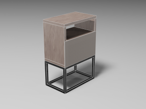 modern bedside table brown 3D Modell