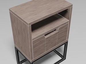 modern bedside table brown 3D Modell