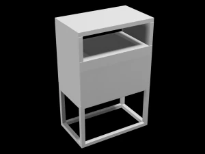 modern bedside table brown 3D Model