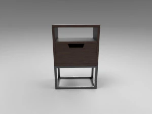 modern bedside table dark brown 3D Model