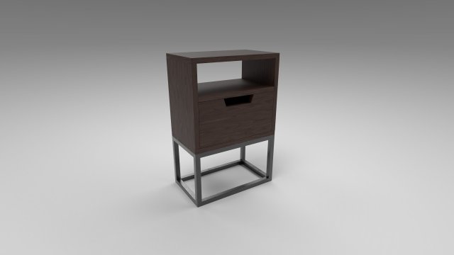 modern bedside table dark brown 3D Model .c4d .max .obj .3ds .fbx .stl .blend 